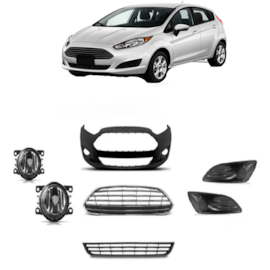 KIT PARACHOQUE NEW FIESTA 14/17 DIANTEIRO C/M CINZA (7 PÇS)
