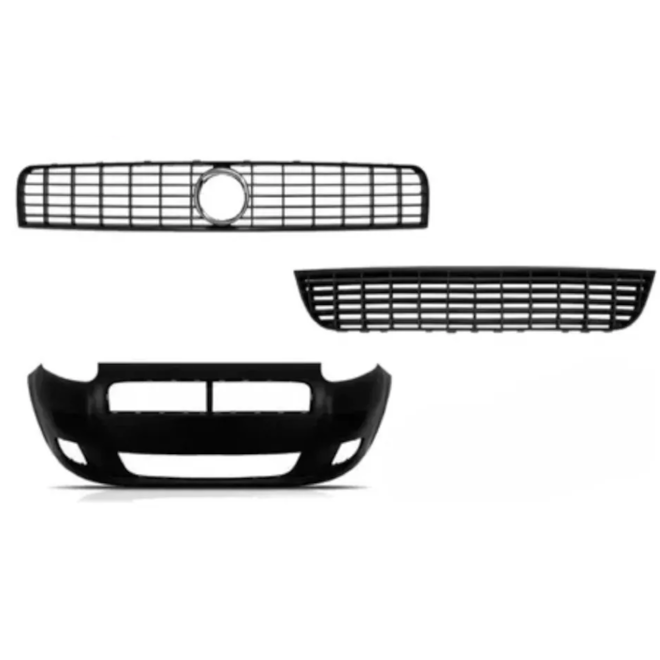 Kit Parachoque PUNTO 07 a 11 Dianteiro 3 Peças Preto