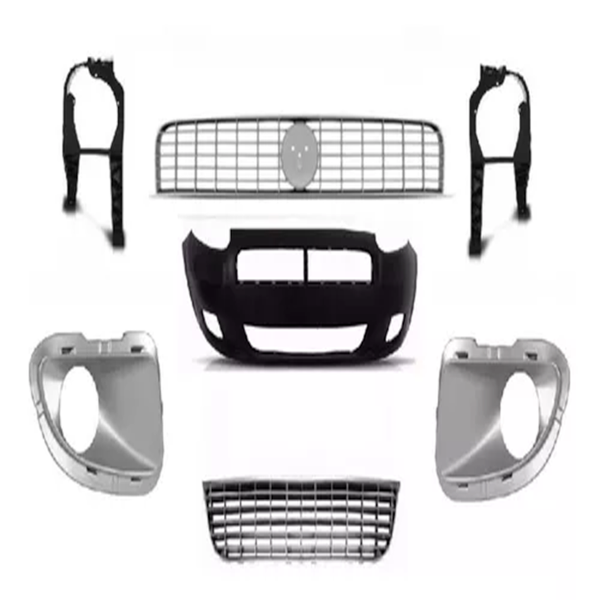 Kit Parachoque PUNTO 07 a 11 Dianteiro com Furo 7 Peças Prata