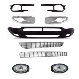 Kit Parachoque PUNTO 07 a 11 Dianteiro com Furo 9 Peças Prata