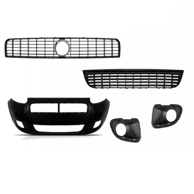 Kit Parachoque PUNTO 07 a 11 DIANTEIRO sem Furo 5 Peças Preta Kit Parachoque PUNTO 07 a 11 DIANTEIRO sem Furo 5 Peças Preta