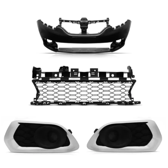 Kit Parachoque SANDERO 15 À 19 S milha 4 Peças Cromado Kit Parachoque SANDERO 15 À 19 S milha 4 Peças Cromado