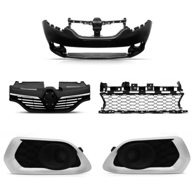 Kit Parachoque SANDERO 15 a 19 Sem Milha 5 Peças Cromado Kit Parachoque SANDERO 15 a 19 Sem Milha 5 Peças Cromado