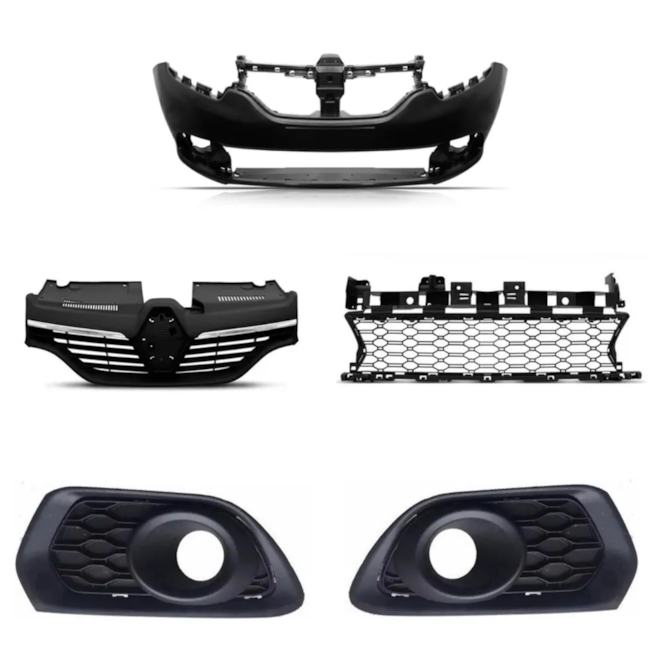 Kit Parachoque SANDERO 2015 A 2019 Com Milha 5 Peças Kit Parachoque SANDERO 2015 A 2019 Com Milha 5 Peças