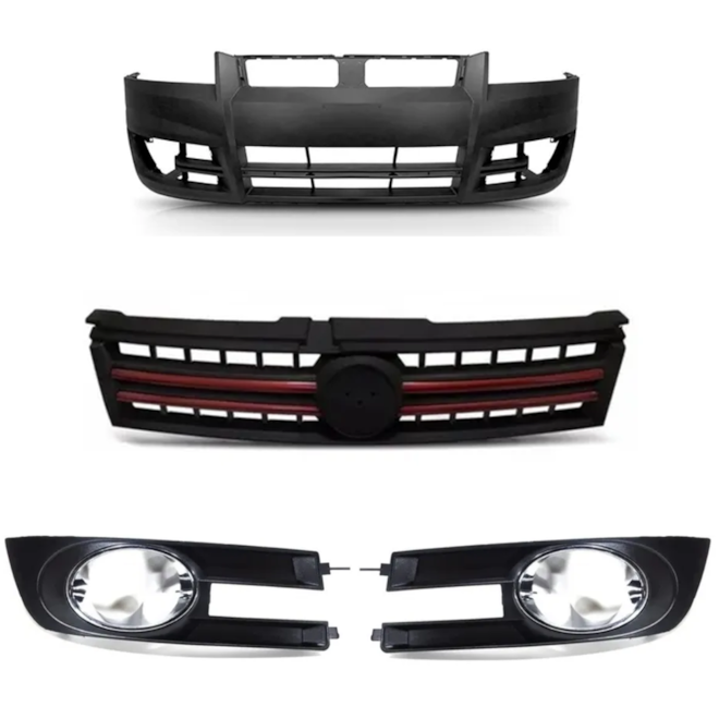 Kit Parachoque STILO 07 a 12 Diant C Milha Vermelho 4 Pçs Kit Parachoque STILO 07 a 12 Diant C Milha Vermelho 4 Pçs