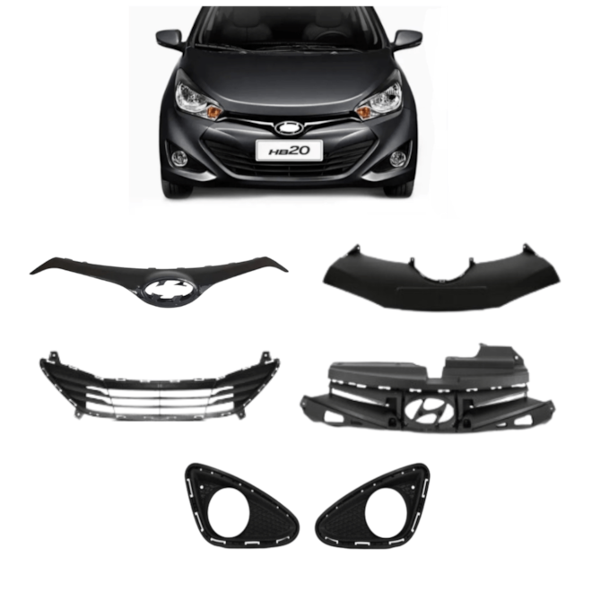 Kit Preto HB20 12/15 C/ Milha + Apliq Placa Pto Kit Preto HB20 12/15 C/ Milha + Apliq Placa Pto