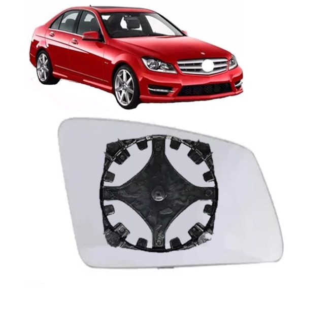 Lente do Retrovisor com Base C180 C200 B200 11 a 13 Direito