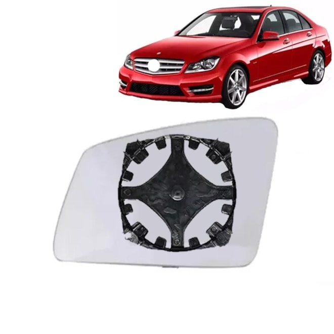 Lente do Retrovisor com Base C180 C200 B200 11 a 13 Esquerdo
