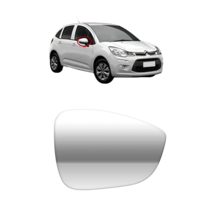 Lente do Retrovisor com Base C4 Picasso 08 a 14 Direito