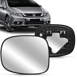 Lente do Retrovisor com Base CIVIC 12 13 14 15 16 Esquerdo