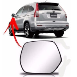 Lente do Retrovisor com Base CRV 07 08 09 10 11 Esquerdo