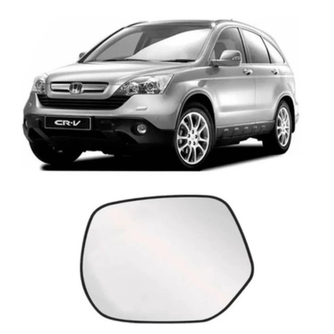 Lente do Retrovisor com Base CRV 07 08 09 10 11 Esquerdo