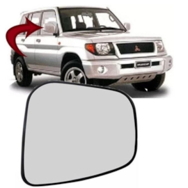 Lente do Retrovisor com Base PAJERO IO 98 a 02 PAJERO TR4 02 a 08 Direito