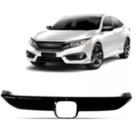 Moldura Emblema Grade Civic 2017 a 2021 Preta Black Piano