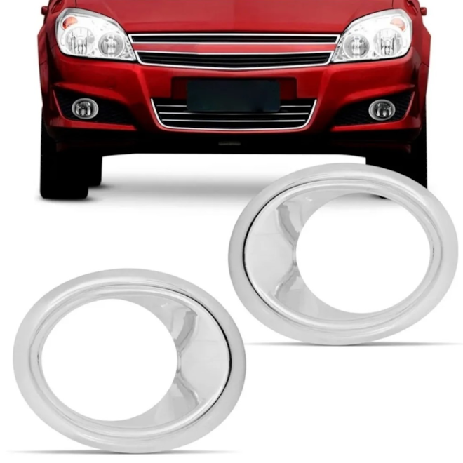 Par Aro Grade Farol Milha VECTRA SEDAN HATCH 09 a 12 Cromado Par Aro Grade Farol Milha VECTRA SEDAN HATCH 09 a 12 Cromado
