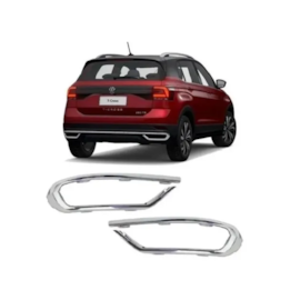 Par Aro Moldura Parachoque Traseiro T-CROSS 19 a 22 Cromado Par Aro Moldura Parachoque Traseiro T-CROSS 19 a 22 Cromado