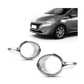 Par Grade Farol Milha 208 2013 a 2016 C Furo Cromado Par Grade Farol Milha 208 2013 a 2016 C Furo Cromado