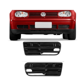 Par Grade Farol Milha GOLF 2000 a 2007 S Furo Preto Par Grade Farol Milha GOLF 2000 a 2007 S Furo Preto