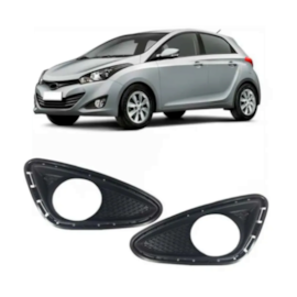 Par Grade Farol Milha HB20 HB20S 2012 a 2015 C Furo Preto Par Grade Farol Milha HB20 HB20S 2012 a 2015 C Furo Preto
