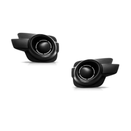 Par Grade Farol Milha KWID 17 a 22 S Furo Preto Aro Cromado Par Grade Farol Milha KWID 17 a 22 S Furo Preto Aro Cromado