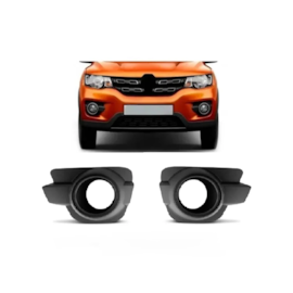Par Grade Farol Milha KWID 2017 a 2022 Com Furo Preto Par Grade Farol Milha KWID 2017 a 2022 Com Furo Preto