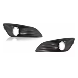 Par Grade Farol Milha NEW FISTA 14 a 17 Furo Preto Anel Crom