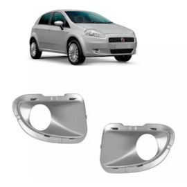 Par Grade Farol Milha PUNTO 2007 a 2012 C Furo Prata Par Grade Farol Milha PUNTO 2007 a 2012 C Furo Prata