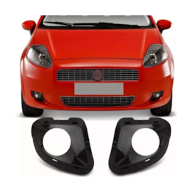 Par Grade Farol Milha PUNTO 2007 a 2012 C Furo Preto Par Grade Farol Milha PUNTO 2007 a 2012 C Furo Preto