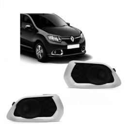 Par Grade Farol Milha SANDERO 16 a 19 S Furo Preto Aro Croma Par Grade Farol Milha SANDERO 16 a 19 S Furo Preto Aro Croma