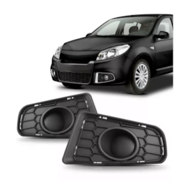 Par Grade Farol Milha SANDERO 2011 a 2014 S Furo Preto Par Grade Farol Milha SANDERO 2011 a 2014 S Furo Preto