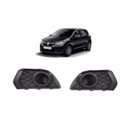 Par Grade Farol Milha SANDERO 2015 a 2022 Sem Furo Preto Par Grade Farol Milha SANDERO 2015 a 2022 Sem Furo Preto