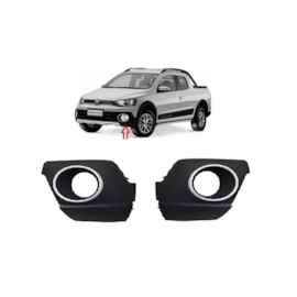 Par Grade Farol Milha SAVEIRO CROSS GOL 13 a 16 Aro Prata Par Grade Farol Milha SAVEIRO CROSS GOL 13 a 16 Aro Prata