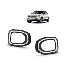 Par Grade Farol Milha T-CROSS 2019 a 2022 Cinza Aro Cromado Par Grade Farol Milha T-CROSS 2019 a 2022 Cinza Aro Cromado