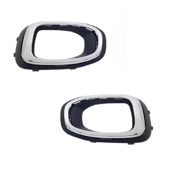 Par Grade Farol Milha T-CROSS 2019 a 2022 Preto Aro Cromado Par Grade Farol Milha T-CROSS 2019 a 2022 Preto Aro Cromado