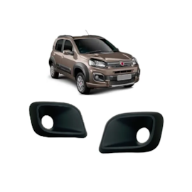 Par Grade Farol Milha UNO 2017 a 2020 C Furo Preto Par Grade Farol Milha UNO 2017 a 2020 C Furo Preto