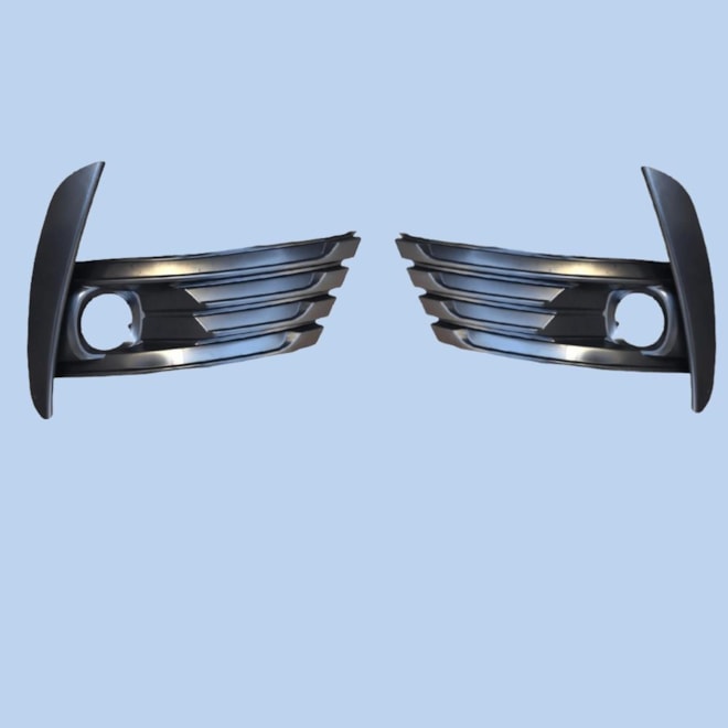 Par Grade Parachoque Corolla 18 A 19 Preta Com Milha Par Grade Parachoque Corolla 18 A 19 Preta Com Milha