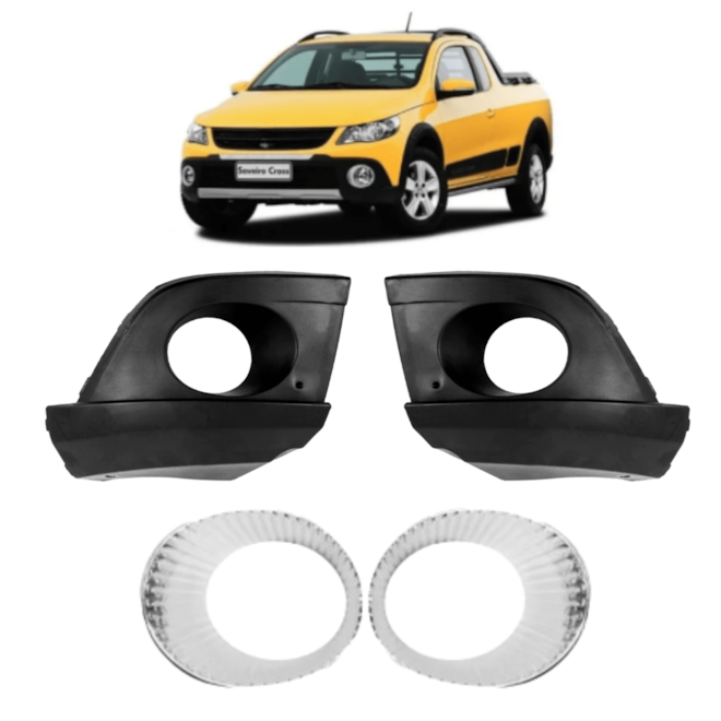 Par Grade Parachoque SAVEIRO G5 CROSS+ Copo Cromado 4 Peças Par Grade Parachoque SAVEIRO G5 CROSS+ Copo Cromado 4 Peças