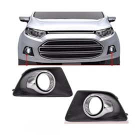 Par Grade (Tela) Milha ECOSPORT 2013 a 2017 moldura Cromado Par Grade (Tela) Milha ECOSPORT 2013 a 2017 moldura Cromado