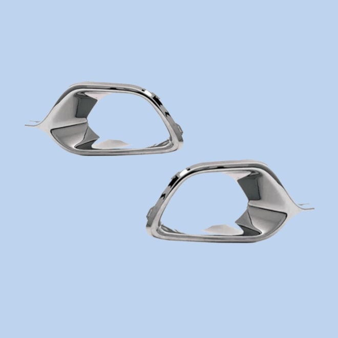 Par Moldura Grade Milha LOGAN 14 À 19 Cromado Par Moldura Grade Milha LOGAN 14 À 19 Cromado