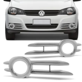 Par Moldura Milha GOLF 2007 a 2013 Cromada Par Moldura Milha GOLF 2007 a 2013 Cromada