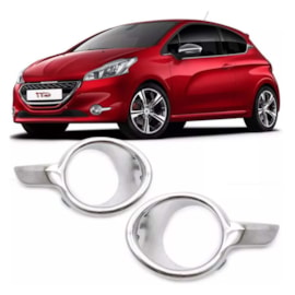 Par Moldura Milha Peugeot 208 2013/2016 Cromado Par Moldura Milha Peugeot 208 2013/2016 Cromado
