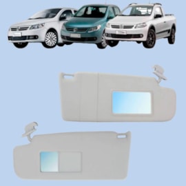 Par Quebra Sol GOL G5 G6 G7 Cinza Canelado Com Espelho Par Quebra Sol GOL G5 G6 G7 Cinza Canelado Com Espelho