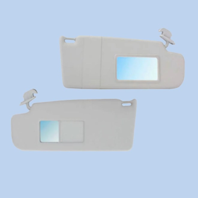 Par Quebra Sol GOL G5 G6 G7 Cinza Canelado Com Espelho Par Quebra Sol GOL G5 G6 G7 Cinza Canelado Com Espelho