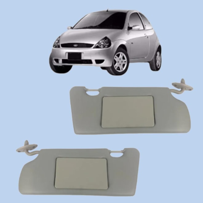 Par Quebra Sol KA 93 a 13 Cinza Caixa Espelho Par Quebra Sol KA 93 a 13 Cinza Caixa Espelho