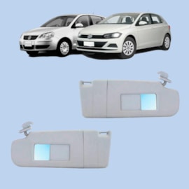 Par Quebra Sol POLO 03 a 15 Cinza Bolsa Espelho Iluminação