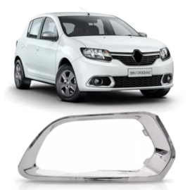 Suporte Farol Milha SANDERO 2015 a 2019 Cromado Esquerdo Suporte Farol Milha SANDERO 2015 a 2019 Cromado Esquerdo